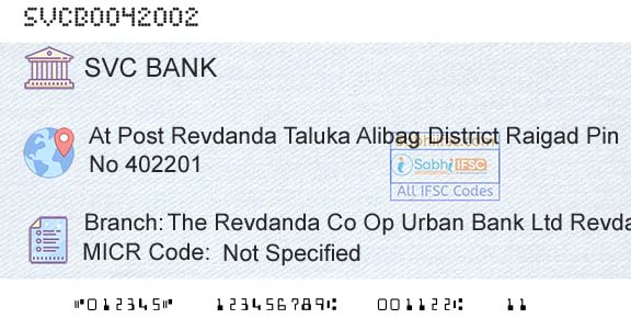 The Shamrao Vithal Cooperative Bank The Revdanda Co Op Urban Bank Ltd RevdandaBranch 