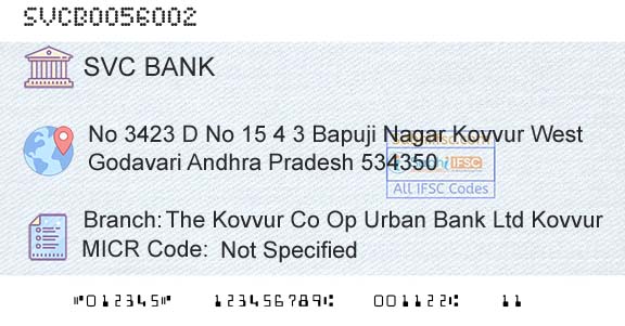 The Shamrao Vithal Cooperative Bank The Kovvur Co Op Urban Bank Ltd KovvurBranch 