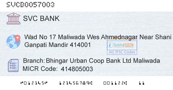 The Shamrao Vithal Cooperative Bank Bhingar Urban Coop Bank Ltd MaliwadaBranch 