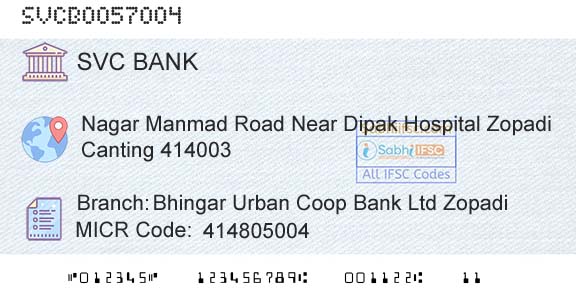 The Shamrao Vithal Cooperative Bank Bhingar Urban Coop Bank Ltd ZopadiBranch 
