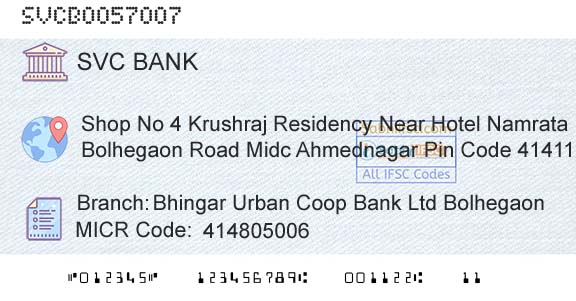 The Shamrao Vithal Cooperative Bank Bhingar Urban Coop Bank Ltd BolhegaonBranch 