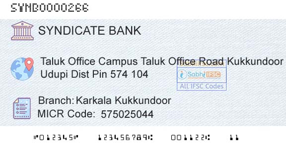 Syndicate Bank Karkala KukkundoorBranch 