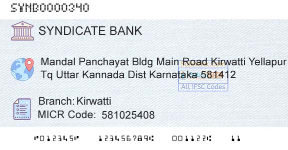 Syndicate Bank KirwattiBranch 