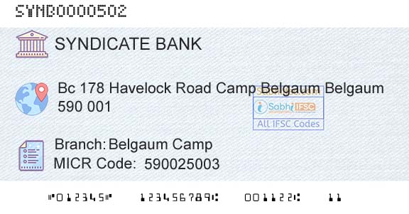 Syndicate Bank Belgaum CampBranch 