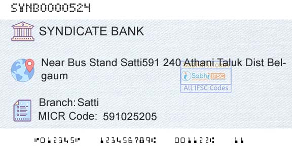 Syndicate Bank SattiBranch 