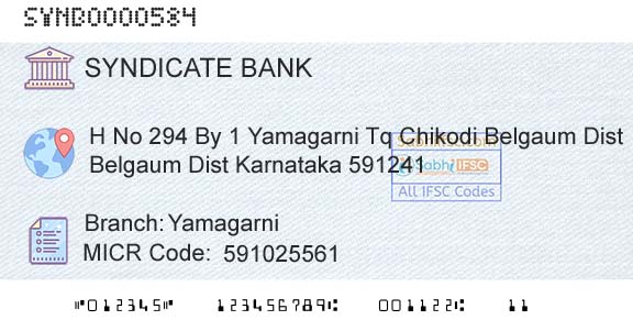 Syndicate Bank YamagarniBranch 