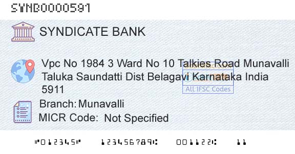 Syndicate Bank MunavalliBranch 