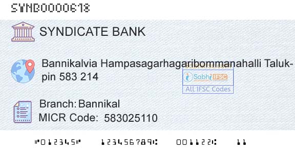 Syndicate Bank BannikalBranch 