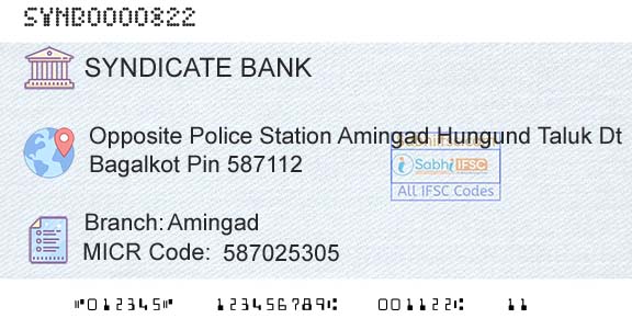 Syndicate Bank AmingadBranch 