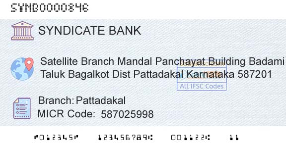 Syndicate Bank PattadakalBranch 