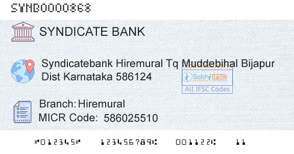 Syndicate Bank HiremuralBranch 