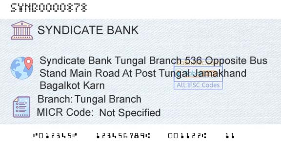 Syndicate Bank Tungal BranchBranch 