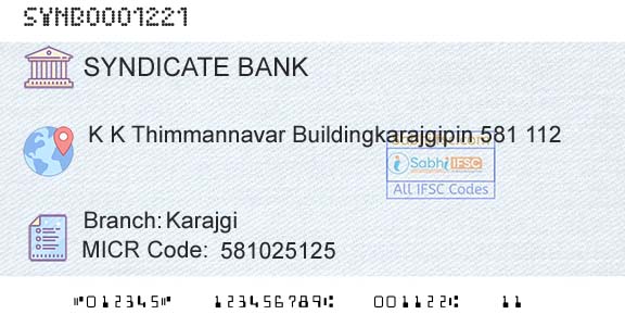 Syndicate Bank KarajgiBranch 