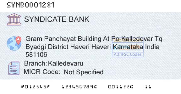 Syndicate Bank KalledevaruBranch 