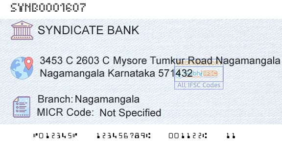 Syndicate Bank NagamangalaBranch 