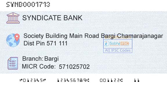 Syndicate Bank BargiBranch 