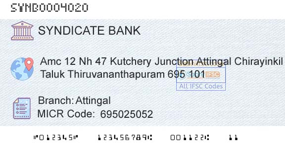 Syndicate Bank AttingalBranch 