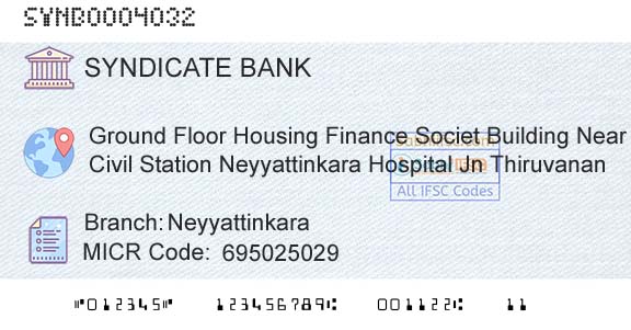 Syndicate Bank NeyyattinkaraBranch 