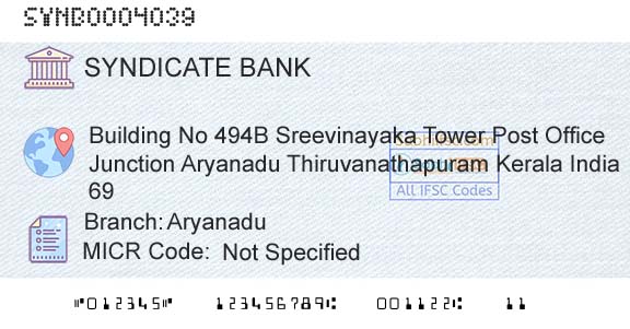 Syndicate Bank AryanaduBranch 