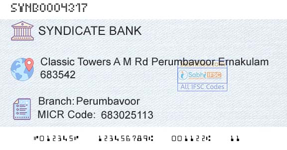 Syndicate Bank PerumbavoorBranch 