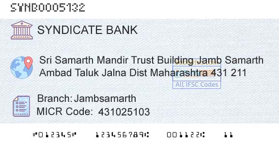 Syndicate Bank JambsamarthBranch 
