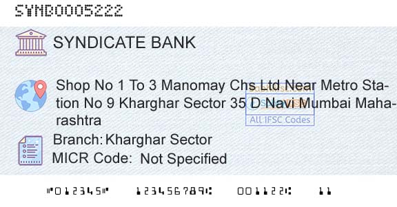 Syndicate Bank Kharghar SectorBranch 