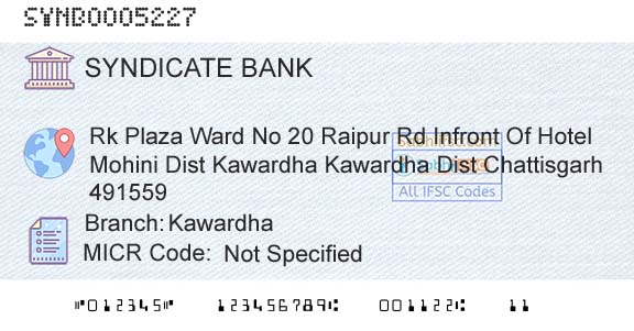 Syndicate Bank KawardhaBranch 