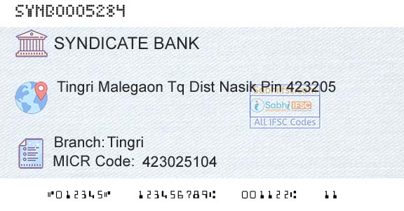 Syndicate Bank TingriBranch 