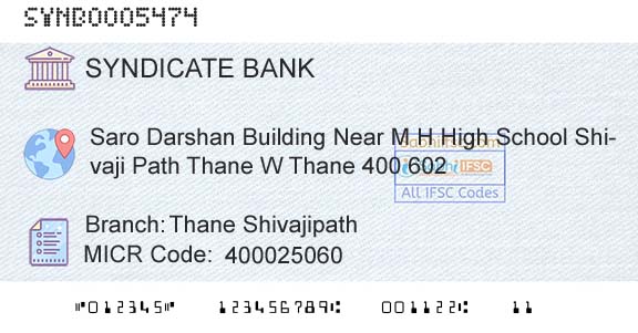 Syndicate Bank Thane ShivajipathBranch 