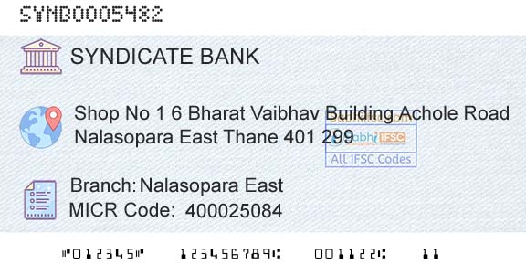 Syndicate Bank Nalasopara EastBranch 