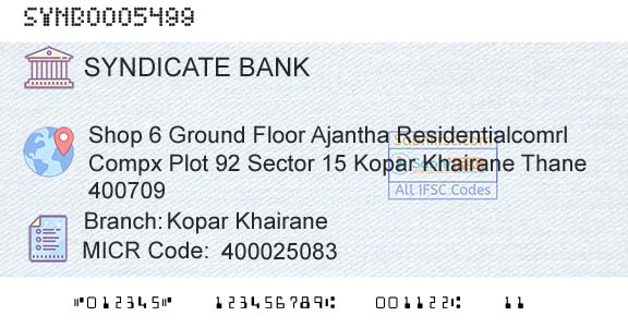 Syndicate Bank Kopar KhairaneBranch 