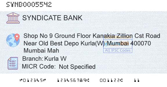 Syndicate Bank Kurla WBranch 
