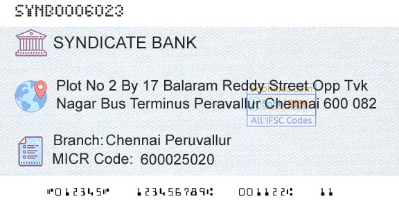 Syndicate Bank Chennai PeruvallurBranch 