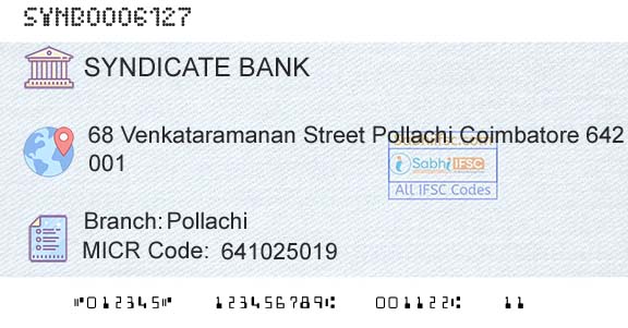 Syndicate Bank PollachiBranch 