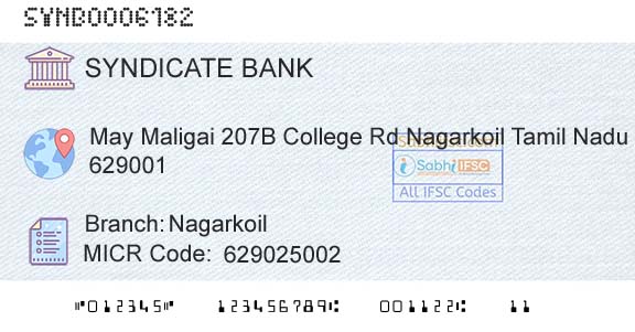 Syndicate Bank NagarkoilBranch 
