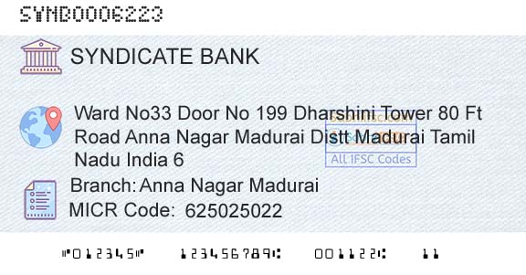 Syndicate Bank Anna Nagar MaduraiBranch 