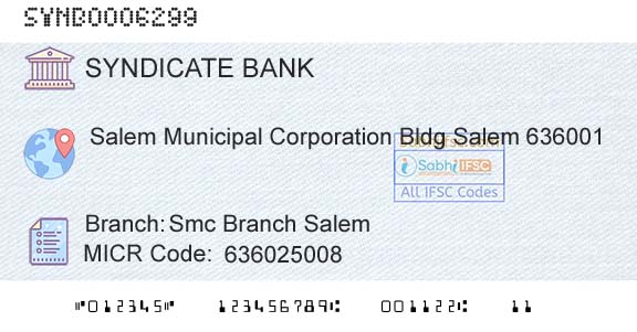 Syndicate Bank Smc Branch SalemBranch 