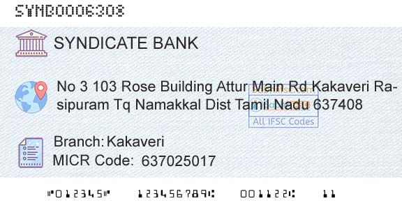 Syndicate Bank KakaveriBranch 