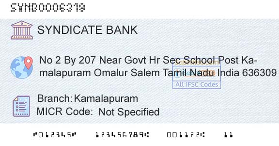Syndicate Bank KamalapuramBranch 