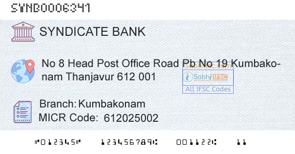 Syndicate Bank KumbakonamBranch 