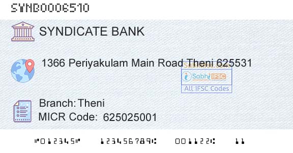 Syndicate Bank TheniBranch 