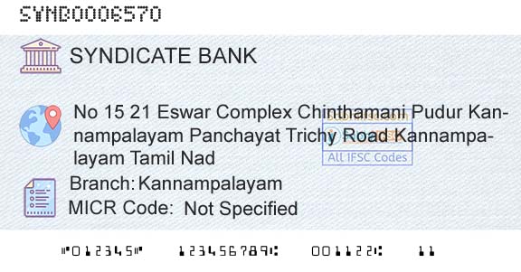 Syndicate Bank KannampalayamBranch 