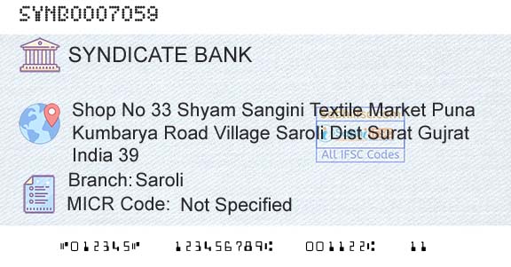 Syndicate Bank SaroliBranch 