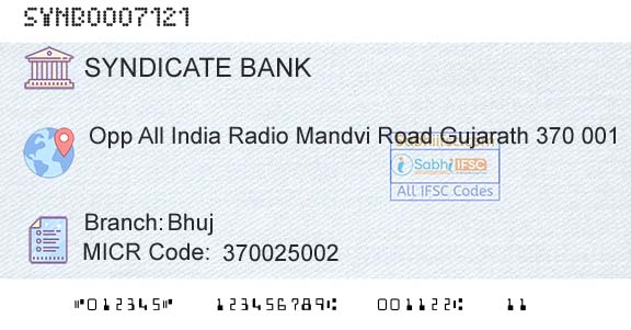 Syndicate Bank BhujBranch 