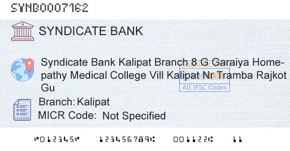 Syndicate Bank KalipatBranch 