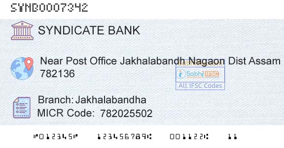 Syndicate Bank JakhalabandhaBranch 