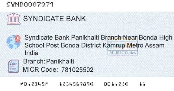 Syndicate Bank PanikhaitiBranch 