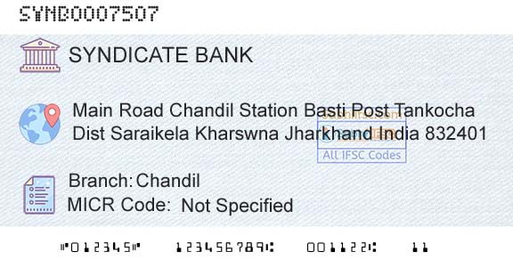 Syndicate Bank ChandilBranch 