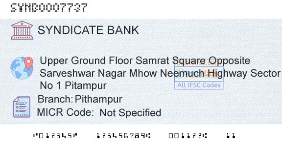Syndicate Bank PithampurBranch 