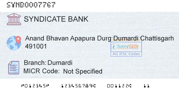 Syndicate Bank DumardiBranch 